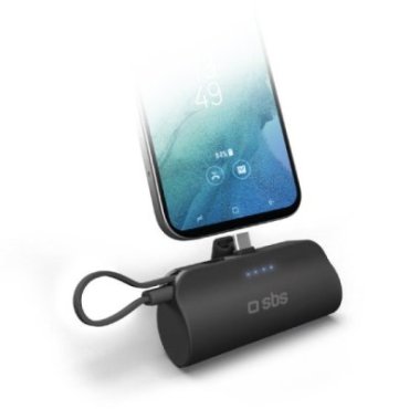 Powerbank 5000 mAh avec fonction support et câble intégré