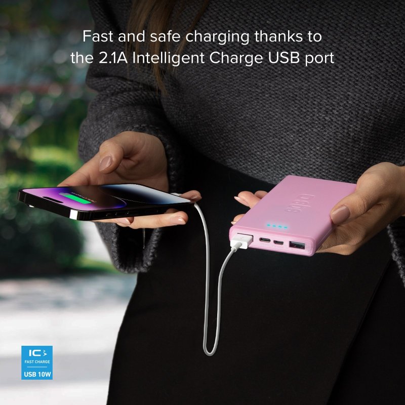 Fast charge powerbank: 10,000 mAh, 2 USBs