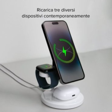 3-in-1 vertical wireless charging station