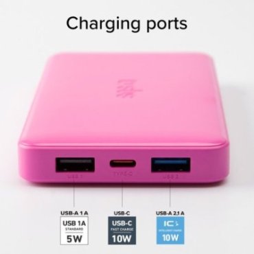 Fast charge powerbank: 10,000 mAh, 2 USBs