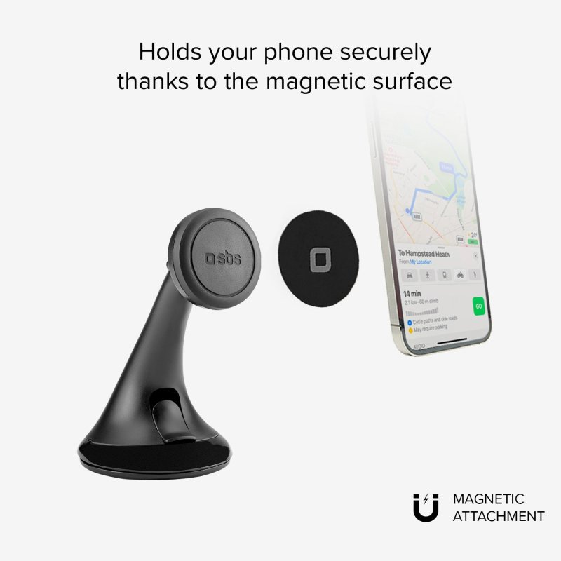 Magnetic car holder with Wide Line suction cup