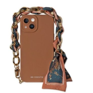 Cover per iPhone 13 con catenella da polso e foulard