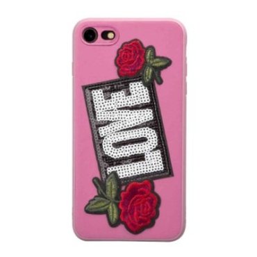 Coque avec patch Love pour iPhone 8/7