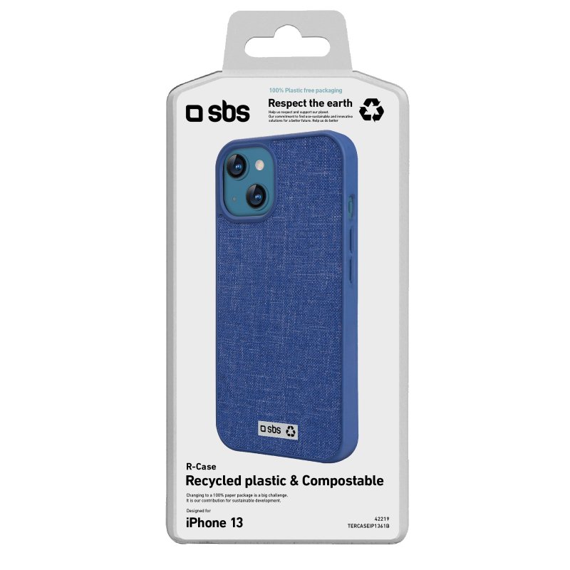 Rigid colourful cover in recycled plastic R-PET for iPhone 14/13