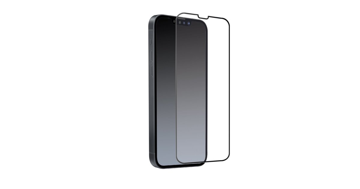 Protection d'écran antibactérienne en verre trempé ultra-résistant (100% de  surface couverte) pour Apple iPhone 13/ 13Pro/ 14, Noir