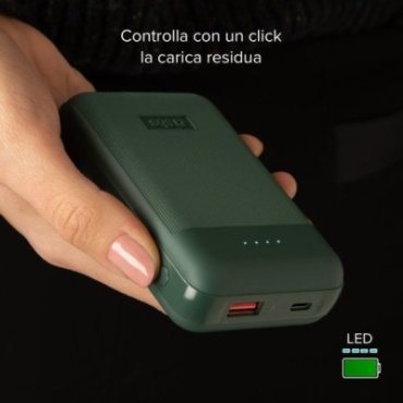 Power Delivery 20W 10,000 mAh power bank, soft touch finish and knurled