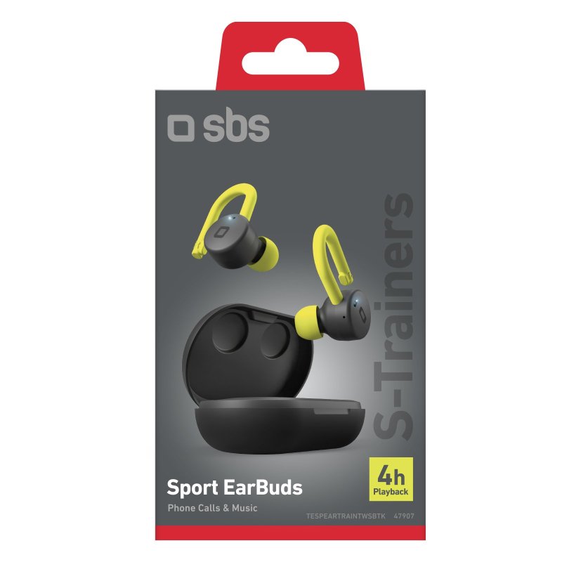 IPX5 sports TWS earphones with ear bands, touch controls and charging base