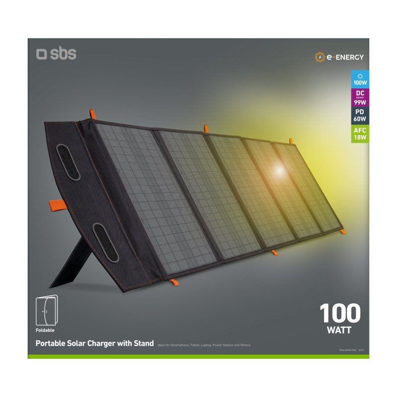 Foldable 100-watt solar panel