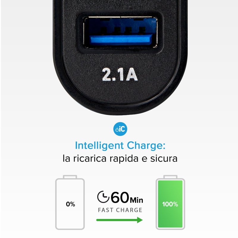 Battery charger for car, Type-C – USB from 2.1A