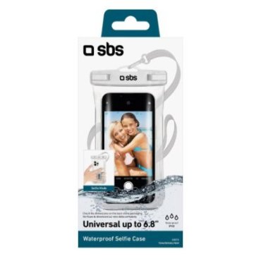 Waterproof case with selfie grip, universal size for smartphones up to 6.8\"