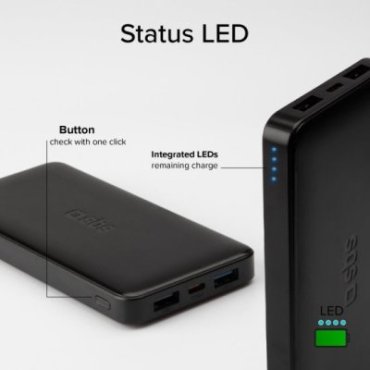 Fast charge powerbank: 10,000 mAh, 2 USBs