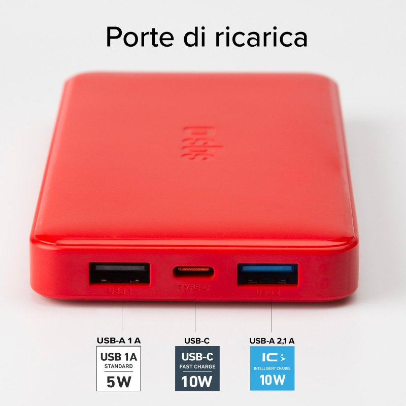 Fast charge powerbank: 10,000 mAh, 2 USBs