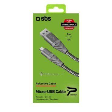 USB 2.0 Aramid Fibre Reflective Cable - Micro USB