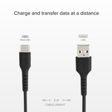 Charging cable with USB 2.0 and Micro-USB outputs