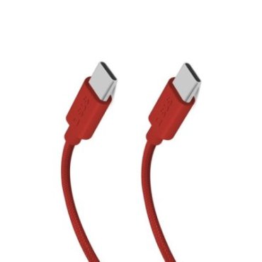 Cable USB-C - USB-C de tela con brida, 1,5 metros