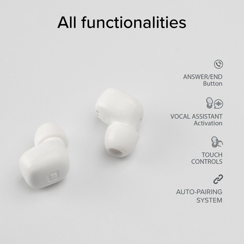 Mini TWS earphones with 200 mAh charging case