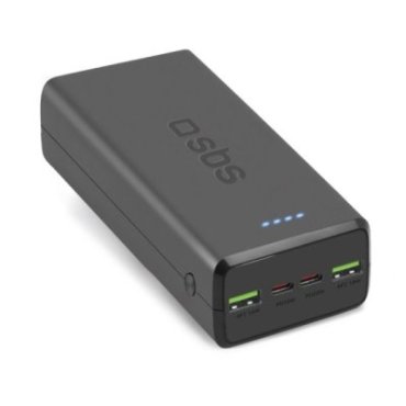 Batería externa de 30 000 mAh con 2 puertos USB-C y 2 puertos USB-A