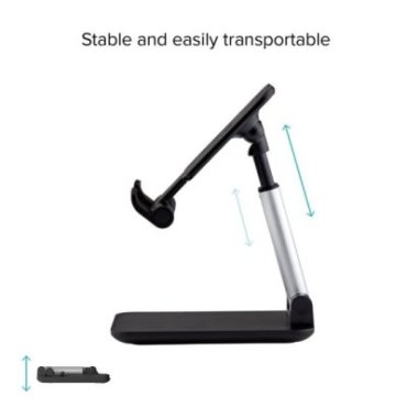 Portable desktop stand for smartphones and tablets up to 12\"