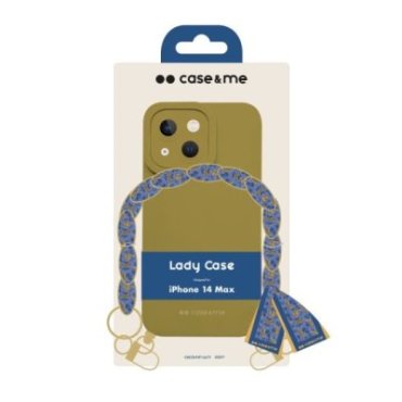 iPhone 14 Plus cover with wrist chain and foulard