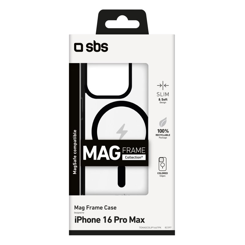 Cover for iPhone 16 Pro Max with coloured edges compatible with MagSafe charging