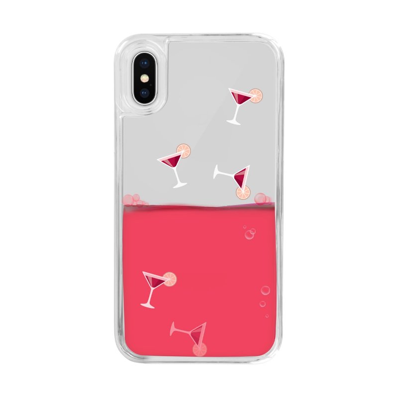 Hard cover with coloured liquid for iPhone XS X