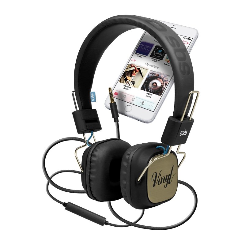 Vinyl stereo headphones