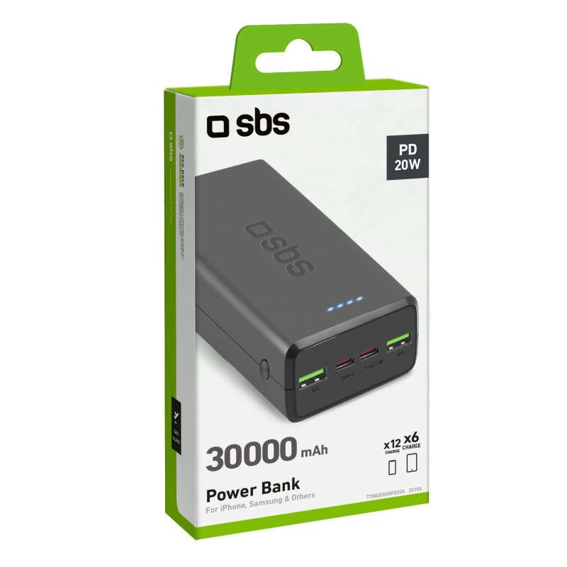 30000mAh Power Bank Portable Fast Charging PowerBank LED USB