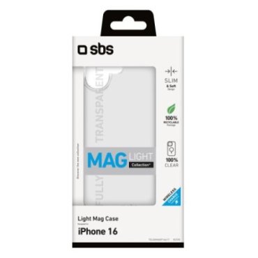 Rigid transparent case compatible with MagSafe charging for iPhone 16