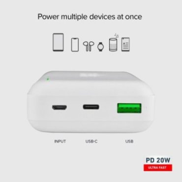 20000 mAh multi-port power bank with 20W Power Delivery technology