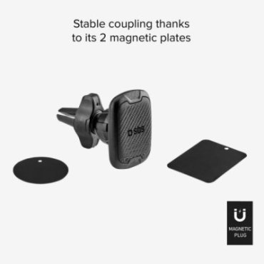 Magnetic car holder for smartphones with clip fastening