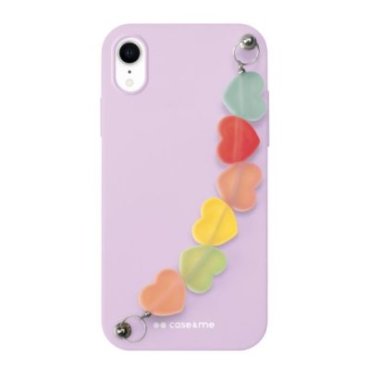 Cover per iPhone XR con catenina a cuori