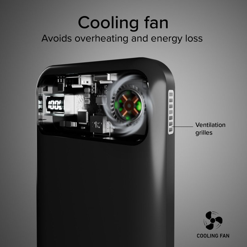 10,000 mAh Wireless Power Bank with Cooling Fan