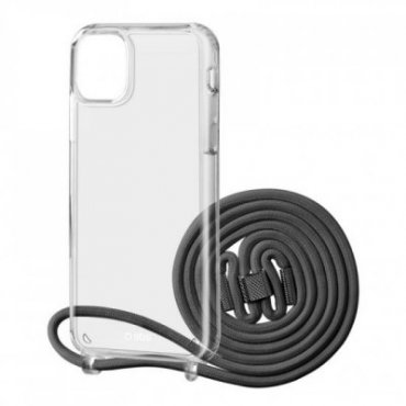 Transparent cover with coloured neck strap for iPhone 11