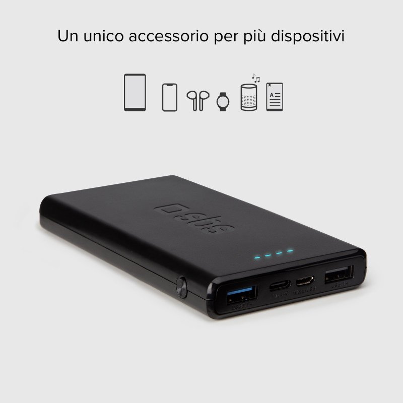 Fast charge powerbank: 10,000 mAh, 2 USBs