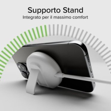 Qi2 15W MagSafe compatible wireless charging base, that also acts as a stand