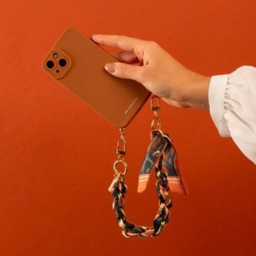 iPhone 13 cover with wrist chain and foulard