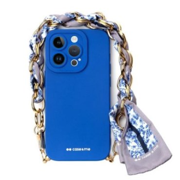 Funda para iPhone 14 Pro Max con cadena de muñeca y pañuelo