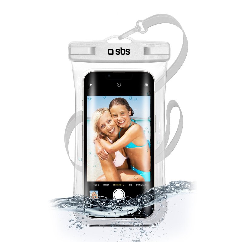 Waterproof case with selfie grip, universal size for smartphones up to 6.8\"