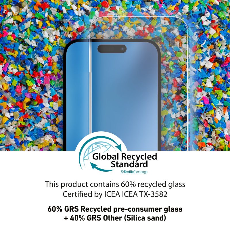 Eco-friendly screen protector made of recycled materials for iPhone 15 Pro Max