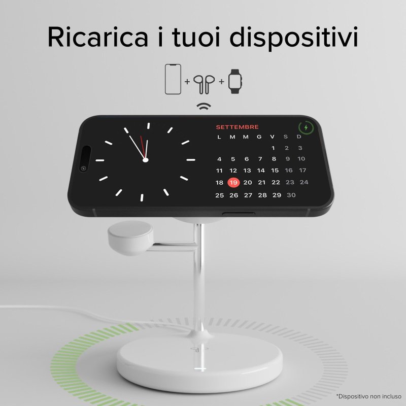 Qi2 3x1 Wireless Charging Station for iPhone 16/15/14/13/12, Android smartphones, Apple Watch and wireless earphones