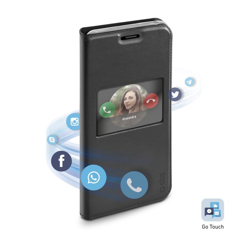 springen vals Door Book case with touch window for Samsung Galaxy S9+