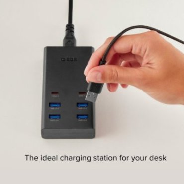 Charging station with 4 USB-A ports and 2 USB-C ports