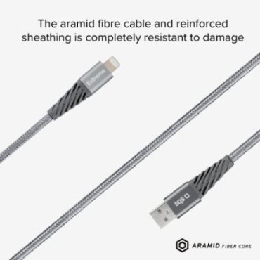 Ultra-durable aramid fibre USB - Lightning cable