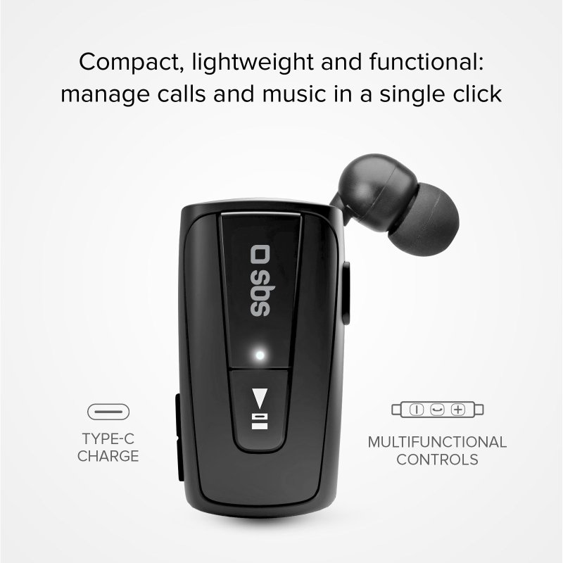 Wireless Earphones with roller clip