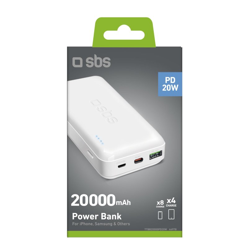 20000 mAh multi-port power bank with 20W Power Delivery technology