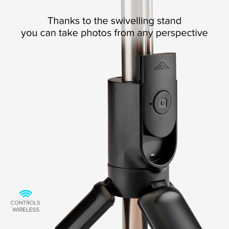 Universal selfie stick with built-in LED light and tripod