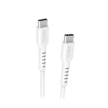 Cable datos y carga 1,5 m blanco - Conectores USB-C para Power Delivery 100W