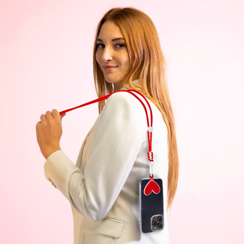 Heart-shaped universal neck strap for smartphones