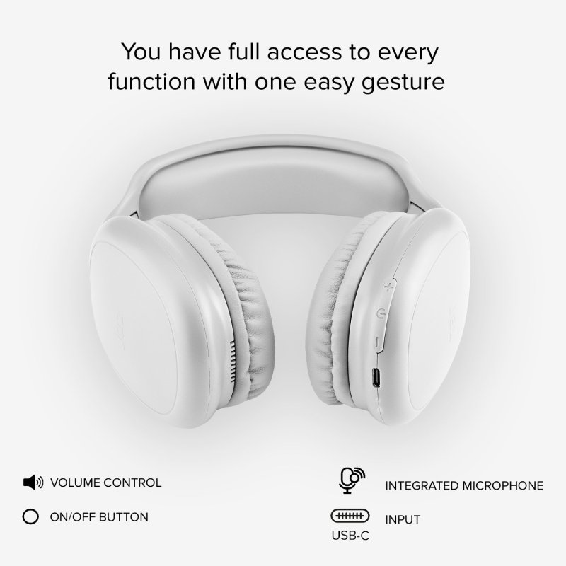 Wireless headset with integrated controls and microphone