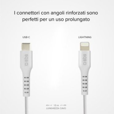 USB-C - Lightning cable for data and charging